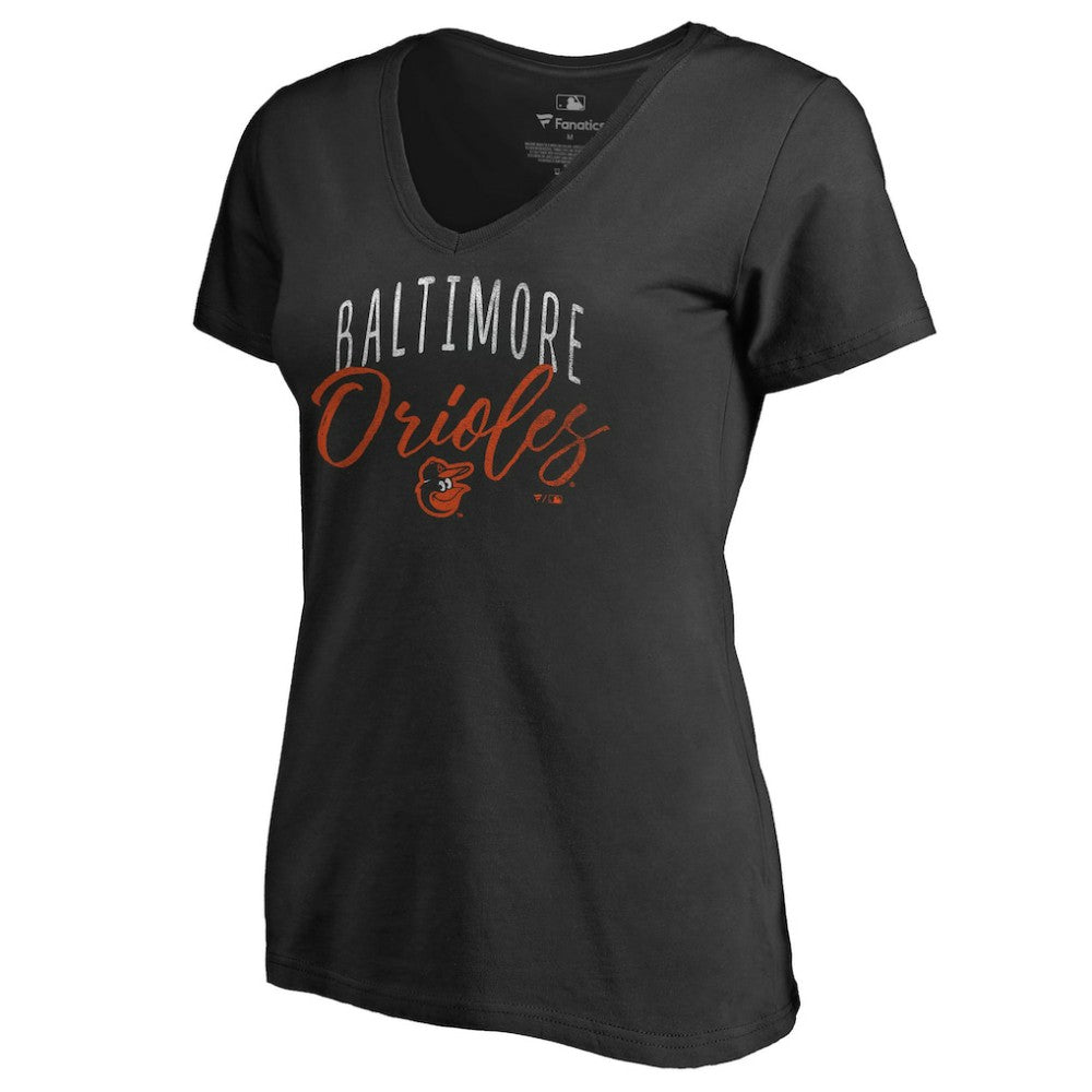 Baltimore Orioles Women's Graceful V-Neck T-Shirt - Black