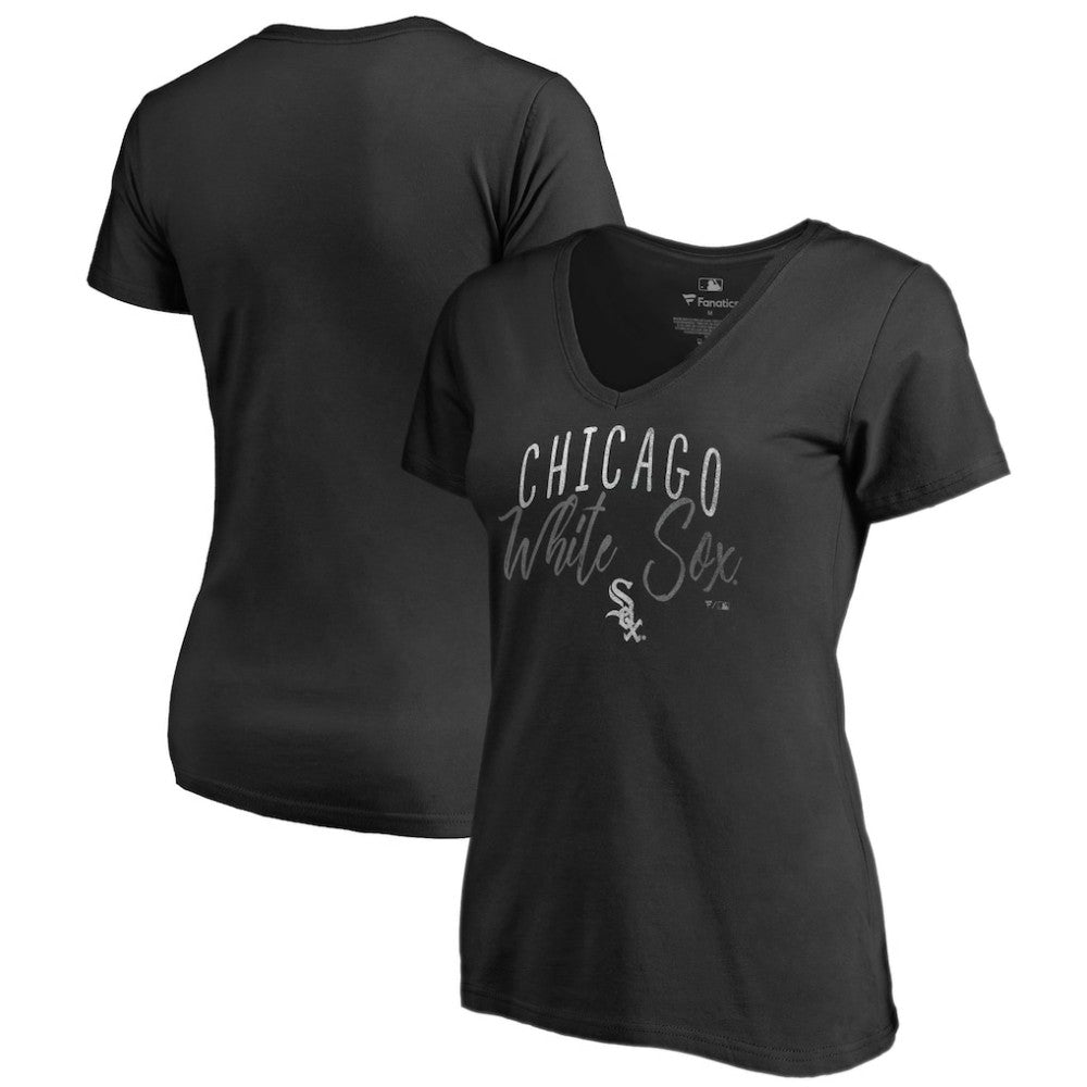 Chicago White Sox Women's Graceful V-Neck T-Shirt - Black