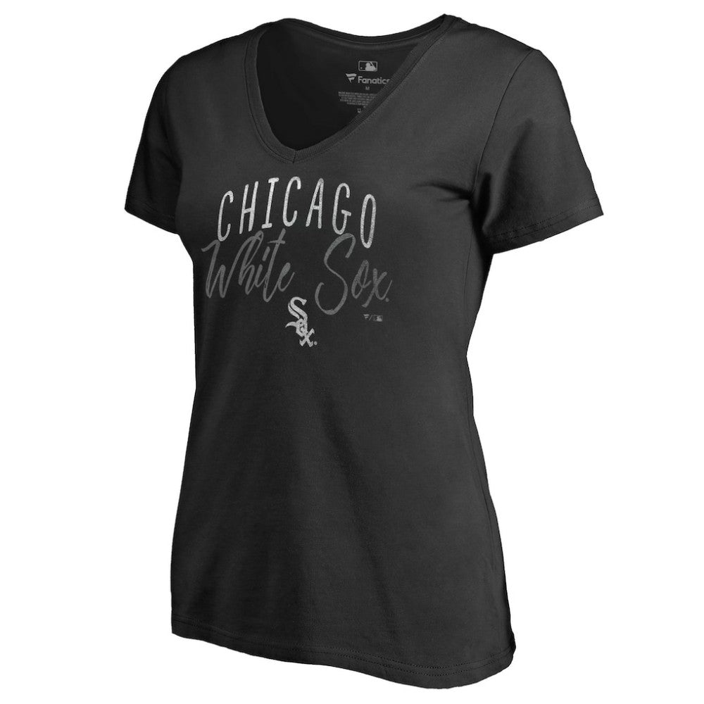 Chicago White Sox Women's Graceful V-Neck T-Shirt - Black