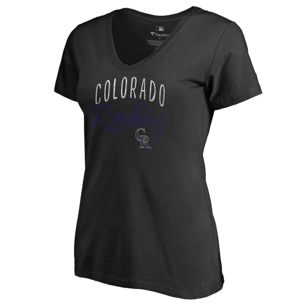 Colorado Rockies Women's Graceful V-Neck T-Shirt - Black
