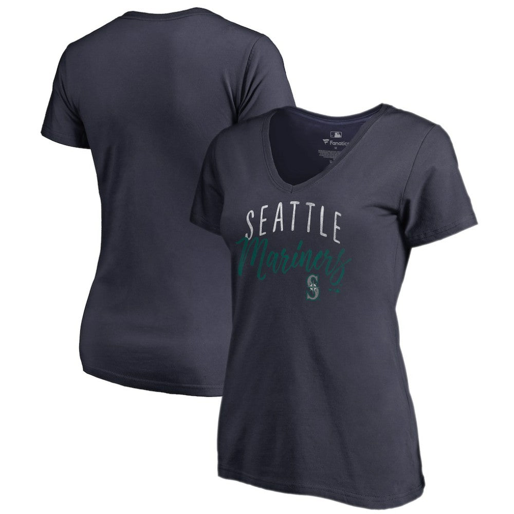 Seattle Mariners Women's Graceful V-Neck T-Shirt - Navy