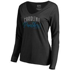 NFL Carolina Panthers Women's Graceful Long Sleeve V-Neck T-Shirt