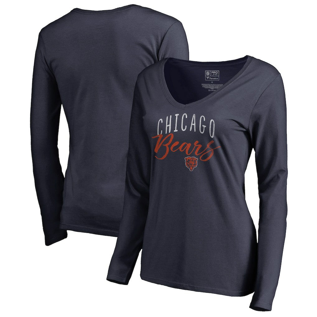NFL Chicago Bears Women's Graceful Long Sleeve V-Neck T-Shirt