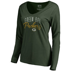 NFL Green Bay Packers Women's Graceful Long Sleeve V-Neck T-Shirt