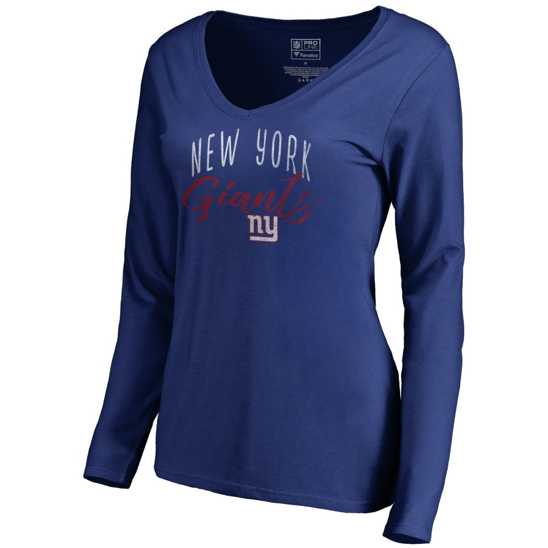 NFL New York Giants Women's Graceful Long Sleeve V-Neck T-Shirt