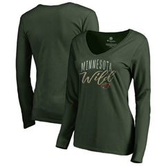 Minnesota Wild Women's Graceful Long Sleeve V-Neck T-Shirt