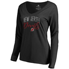 New Jersey Devils Women's Graceful Long Sleeve V-Neck T-Shirt