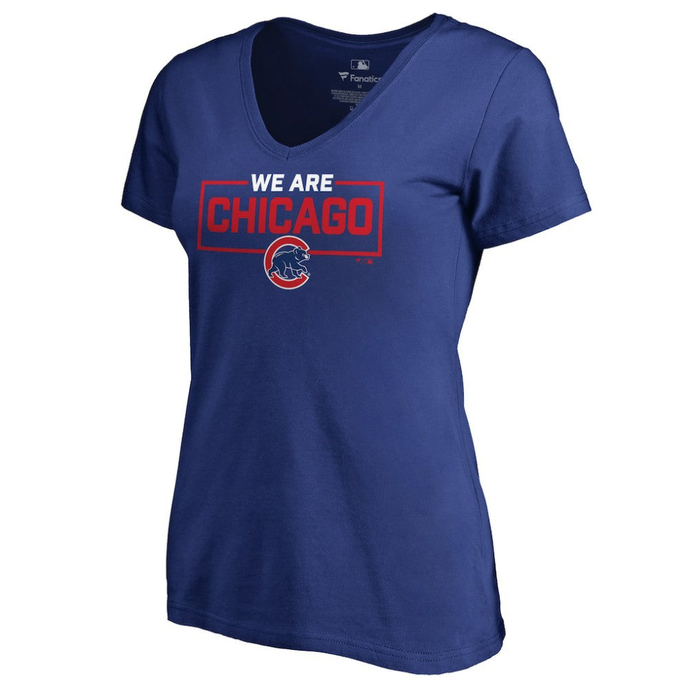 Chicago Cubs Women's We Are Icon V-Neck T-Shirt - Royal