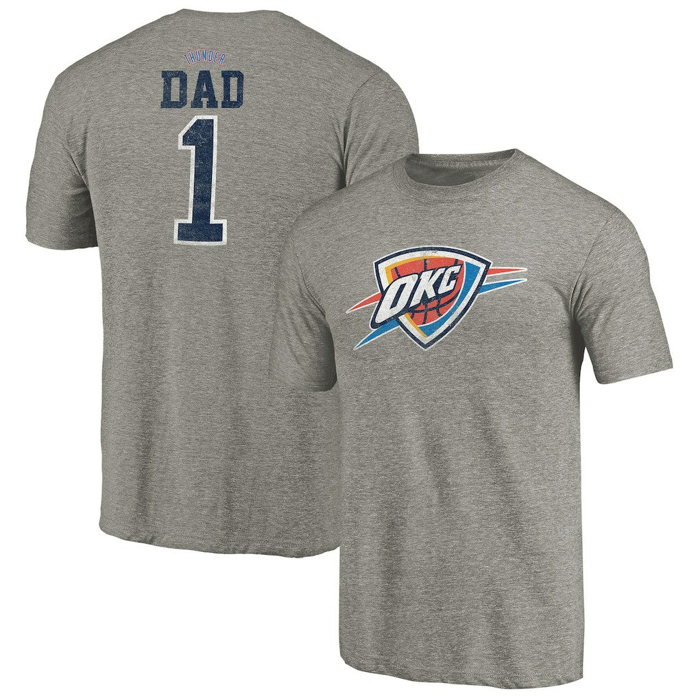 Oklahoma City Thunder Greatest Dad Tri-Blend T-Shirt - Gray on sale