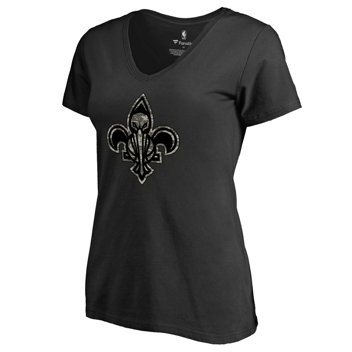 New Orleans Pelicans Women's Cloak Camo V-Neck T-Shirt - Black online