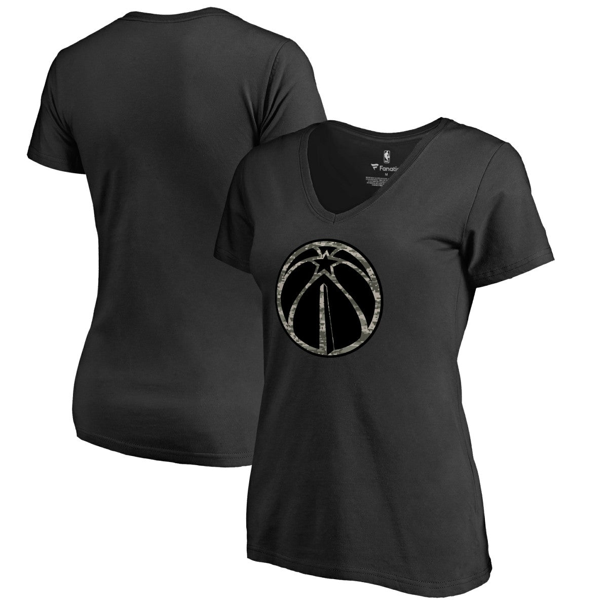 Washington Wizards Women's Cloak Camo V-Neck T-Shirt - Black discount