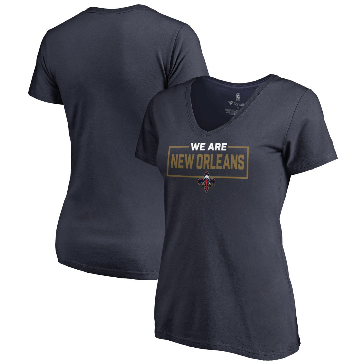 New Orleans Pelicans Women's We Are Iconic Collection V-Neck T-Shirt - Navy for sale