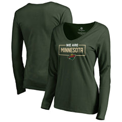 Minnesota Wild Women's Iconic Collection We Are Long Sleeve V-Neck T-Shirt