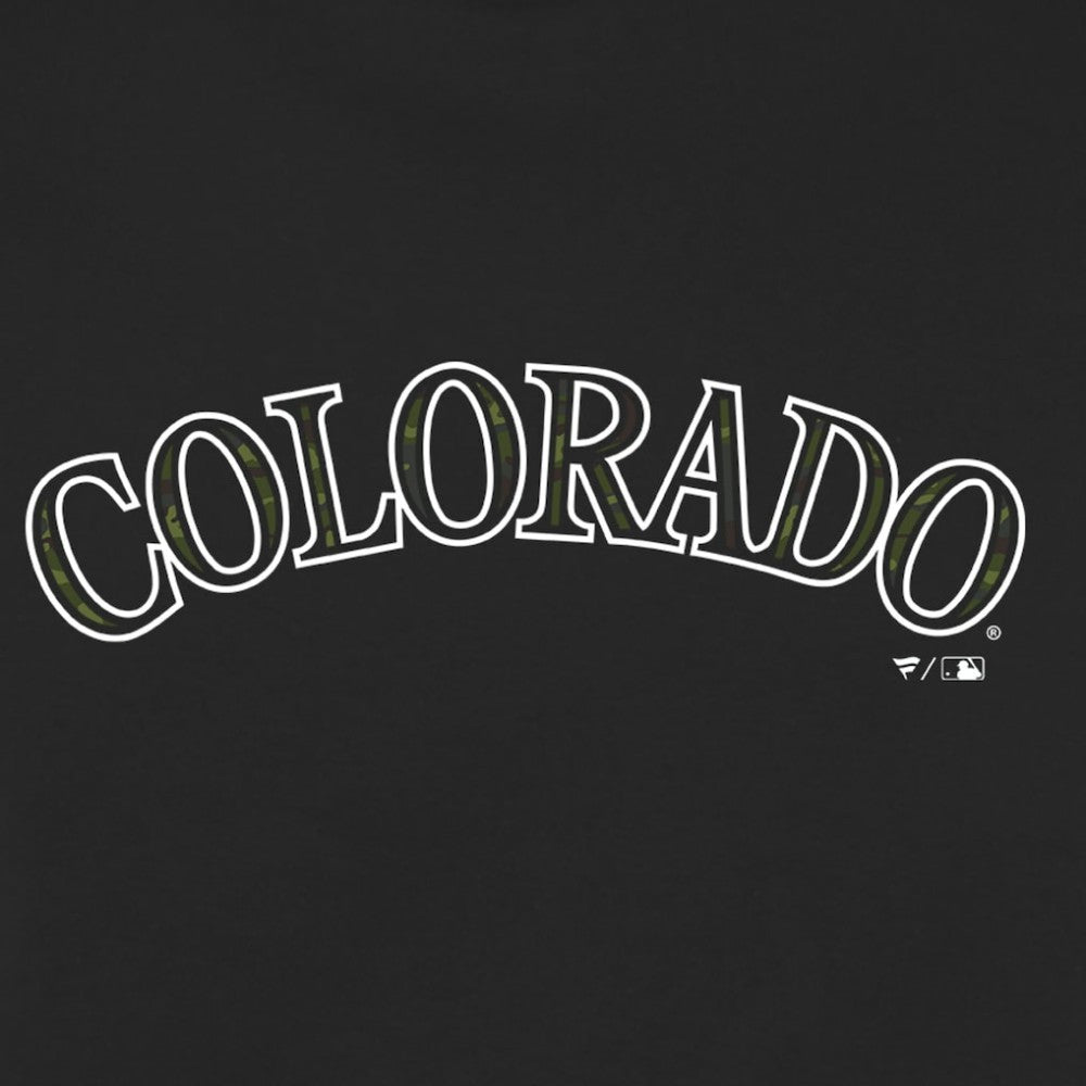 Colorado Rockies Armed Forces Wordmark T-Shirt - Black