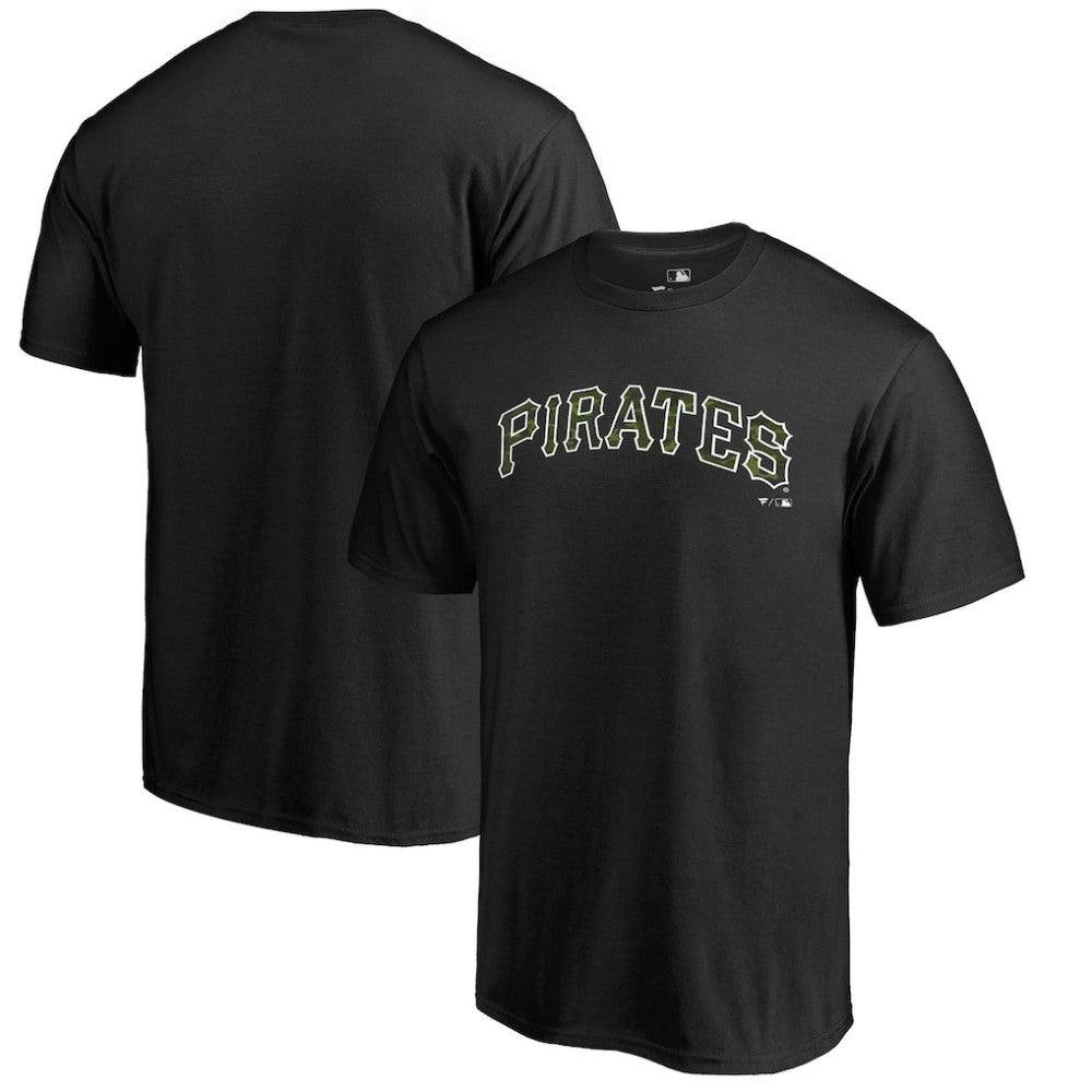 Pittsburgh Pirates Armed Forces Wordmark T-Shirt - Black