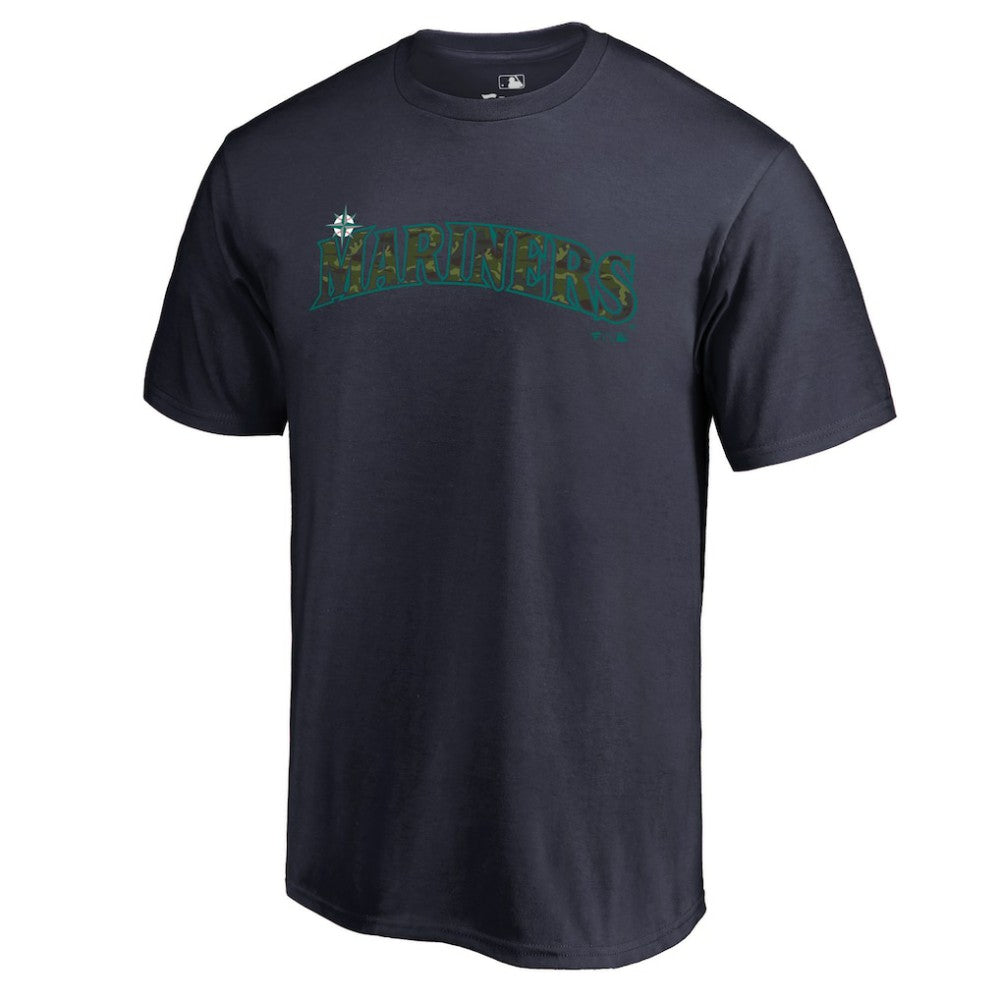 Seattle Mariners Armed Forces Wordmark T-Shirt - Navy