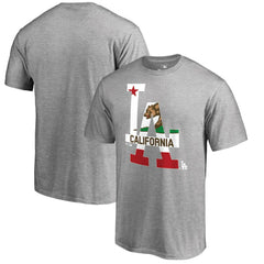 Los Angeles Dodgers Hometown Collection Cali Flag T-Shirt - Heathered Gray