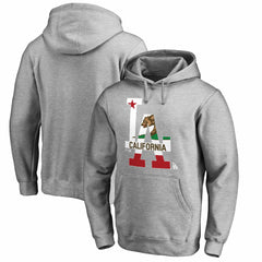 Los Angeles Dodgers Hometown Collection Cali Flag Pullover Hoodie - Heathered Gray