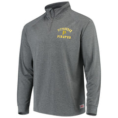 Pittsburgh Pirates Stitches Team Raglan Quarter-Zip Pullover Jacket - Heathered Charcoal