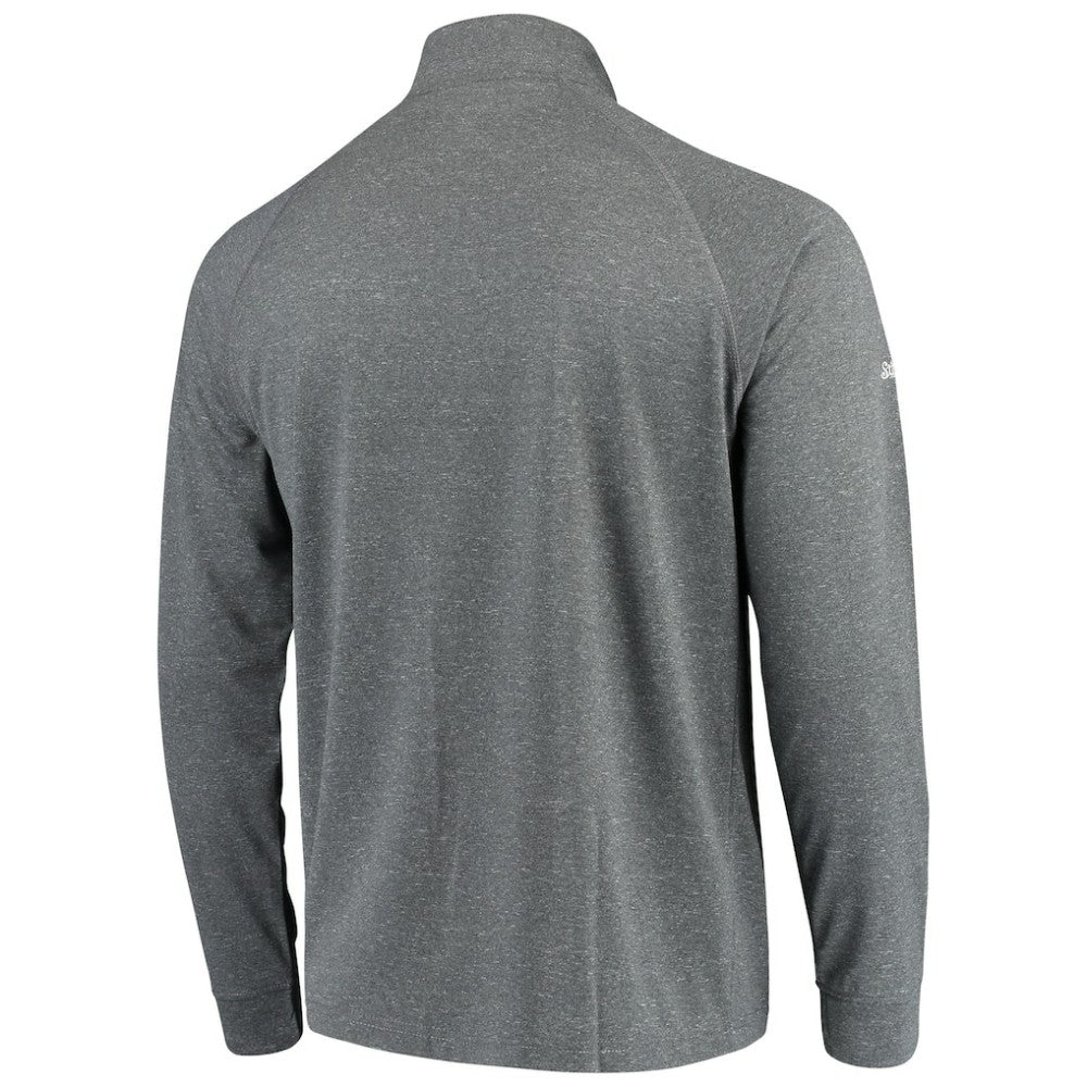 Pittsburgh Pirates Stitches Team Raglan Quarter-Zip Pullover Jacket - Heathered Charcoal