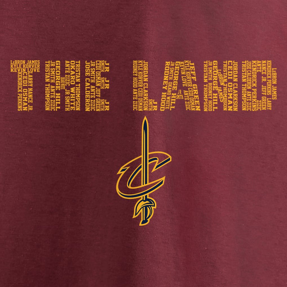 Cleveland Cavaliers Hometown Collection Repeating Roster T-Shirt sale - Garnet for sale