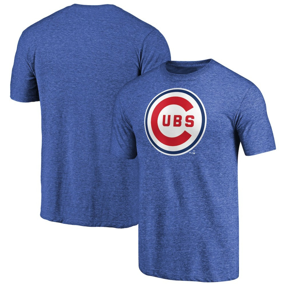 Chicago Cubs Cooperstown Collection Forbes Tri-Blend T-Shirt - Heathered Royal