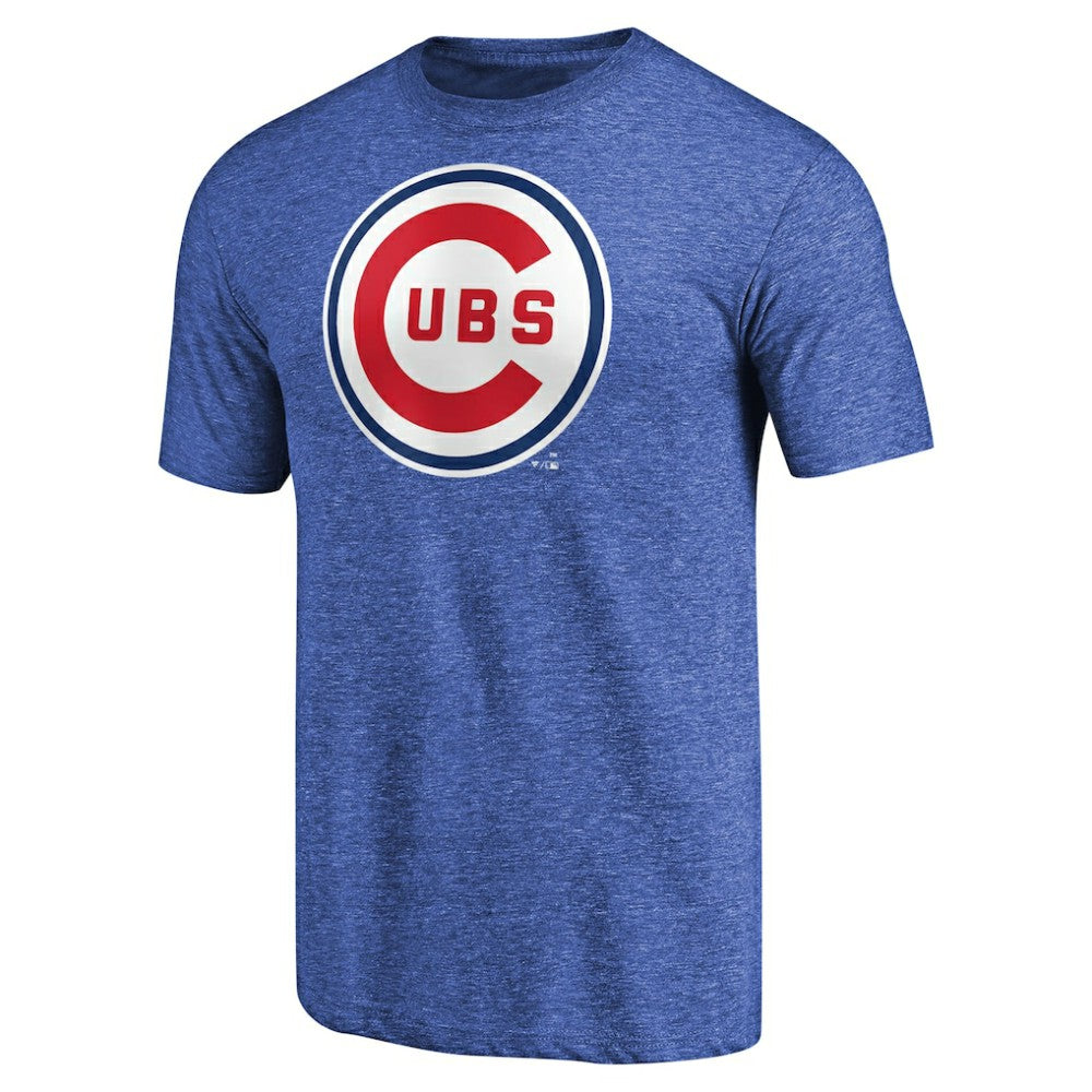 Chicago Cubs Cooperstown Collection Forbes Tri-Blend T-Shirt - Heathered Royal