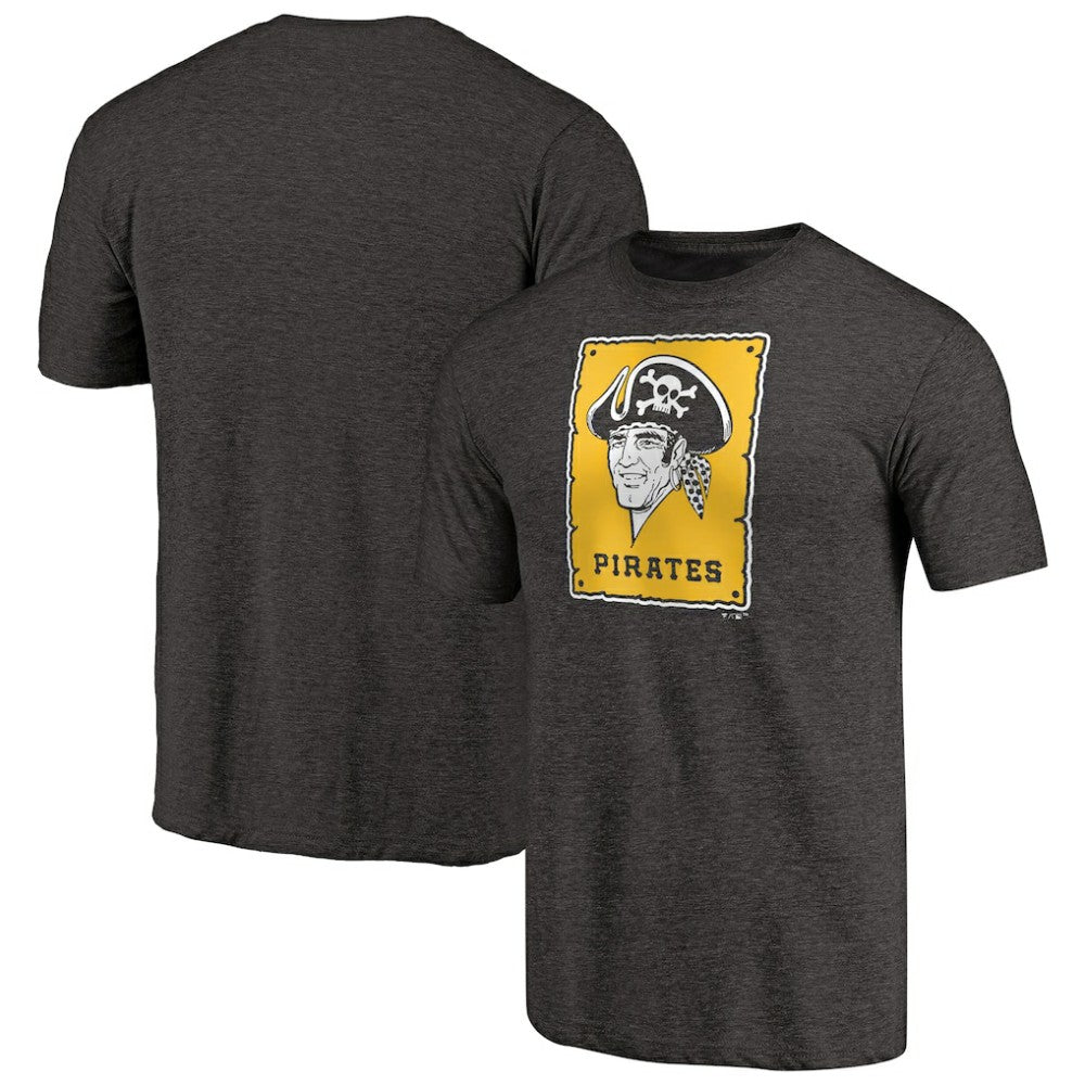 Pittsburgh Pirates Cooperstown Collection Forbes Tri-Blend T-Shirt - Heathered Black
