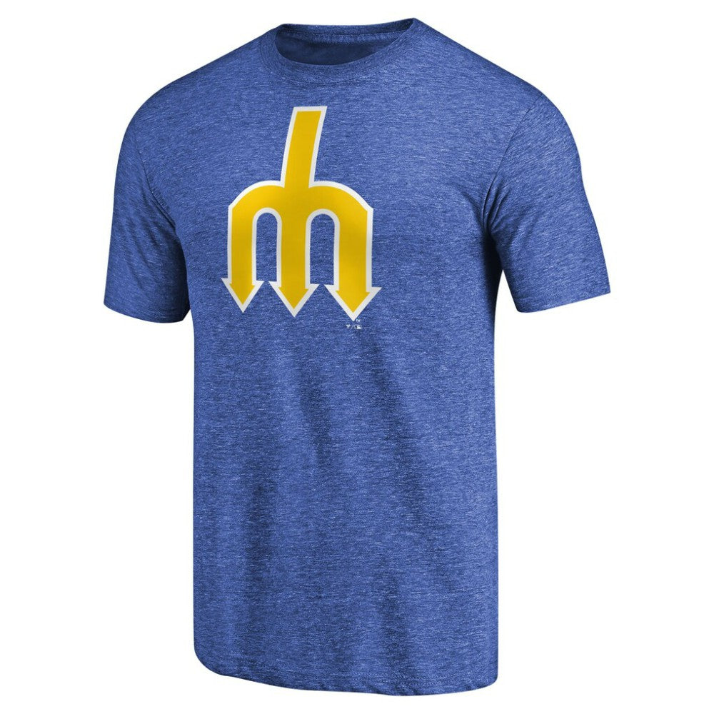 Seattle Mariners Cooperstown Collection Forbes Tri-Blend T-Shirt - Heathered Royal