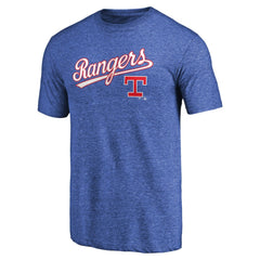 Texas Rangers Vintage Cooperstown Collection Wahconah Tri-Blend T-Shirt - Royal