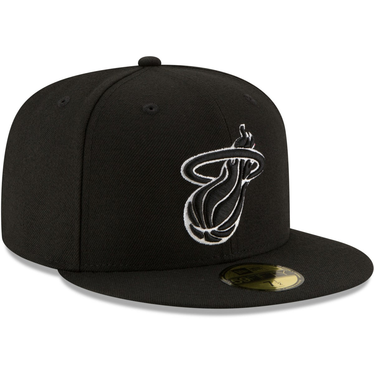 Miami Heat Black & White Logo 59FIFTY Fitted Hat - Black | New Era outlet