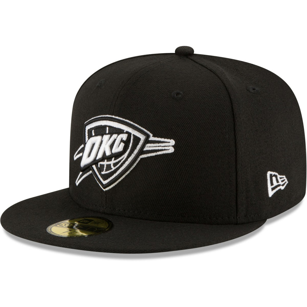 Oklahoma City Thunder Black & White Logo 59FIFTY Fitted Hat - Black | New Era shop