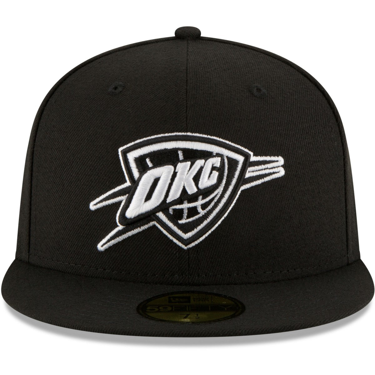 Oklahoma City Thunder Black & White Logo 59FIFTY Fitted Hat - Black | New Era shop