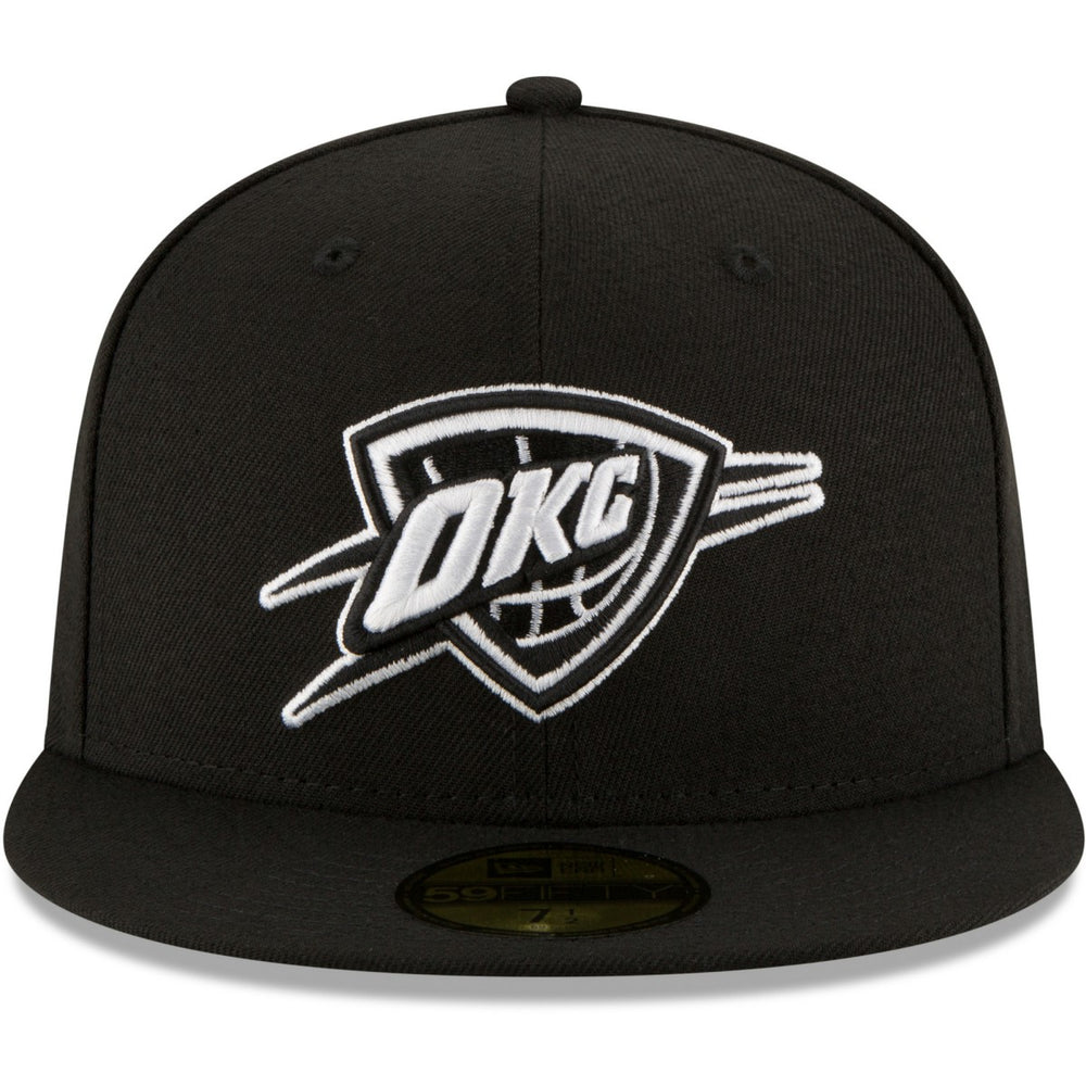 Oklahoma City Thunder Black & White Logo 59FIFTY Fitted Hat - Black | New Era shop