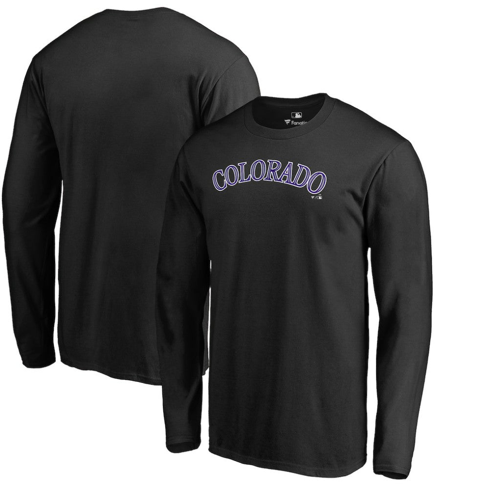Colorado Rockies Team Wordmark Long Sleeve T-Shirt - Black