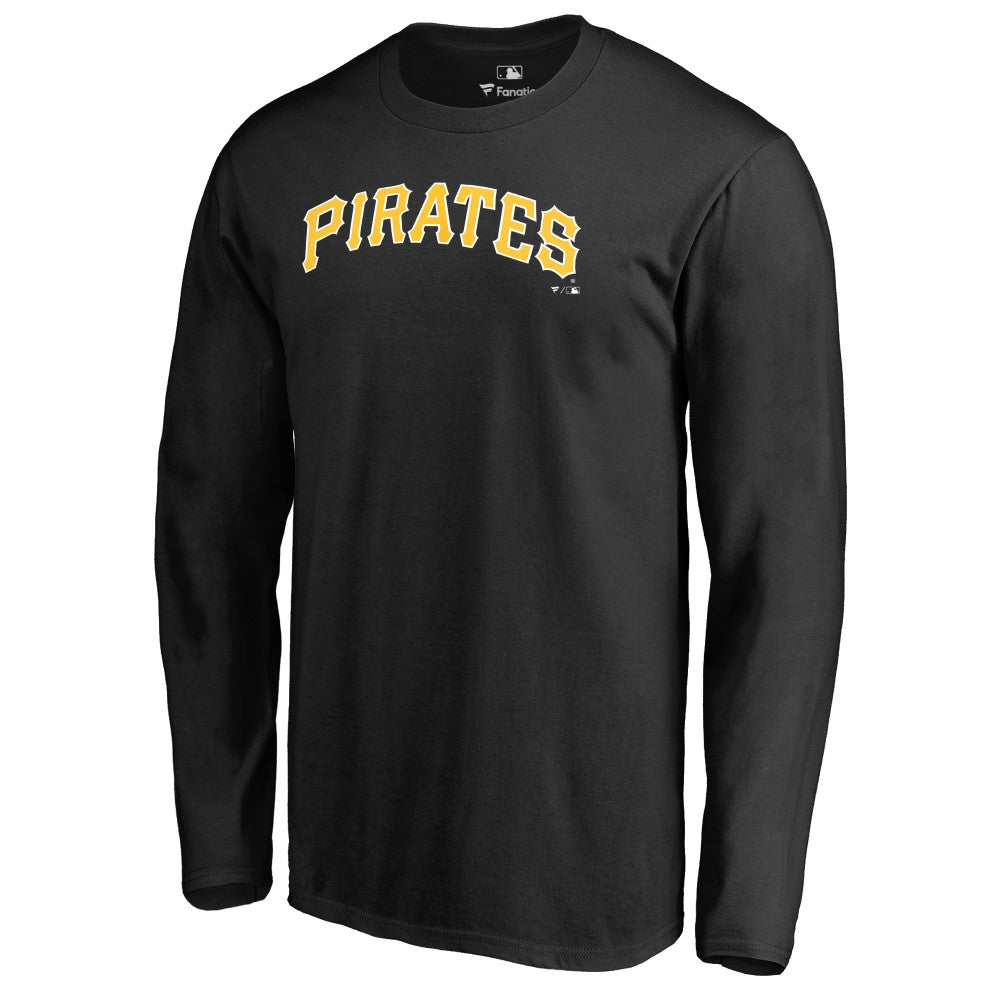 Pittsburgh Pirates Team Wordmark Long Sleeve T-Shirt - Black