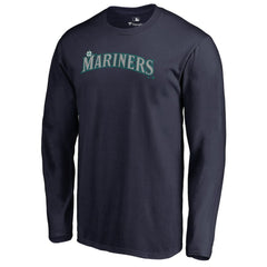 Seattle Mariners Team Wordmark Long Sleeve T-Shirt - Navy