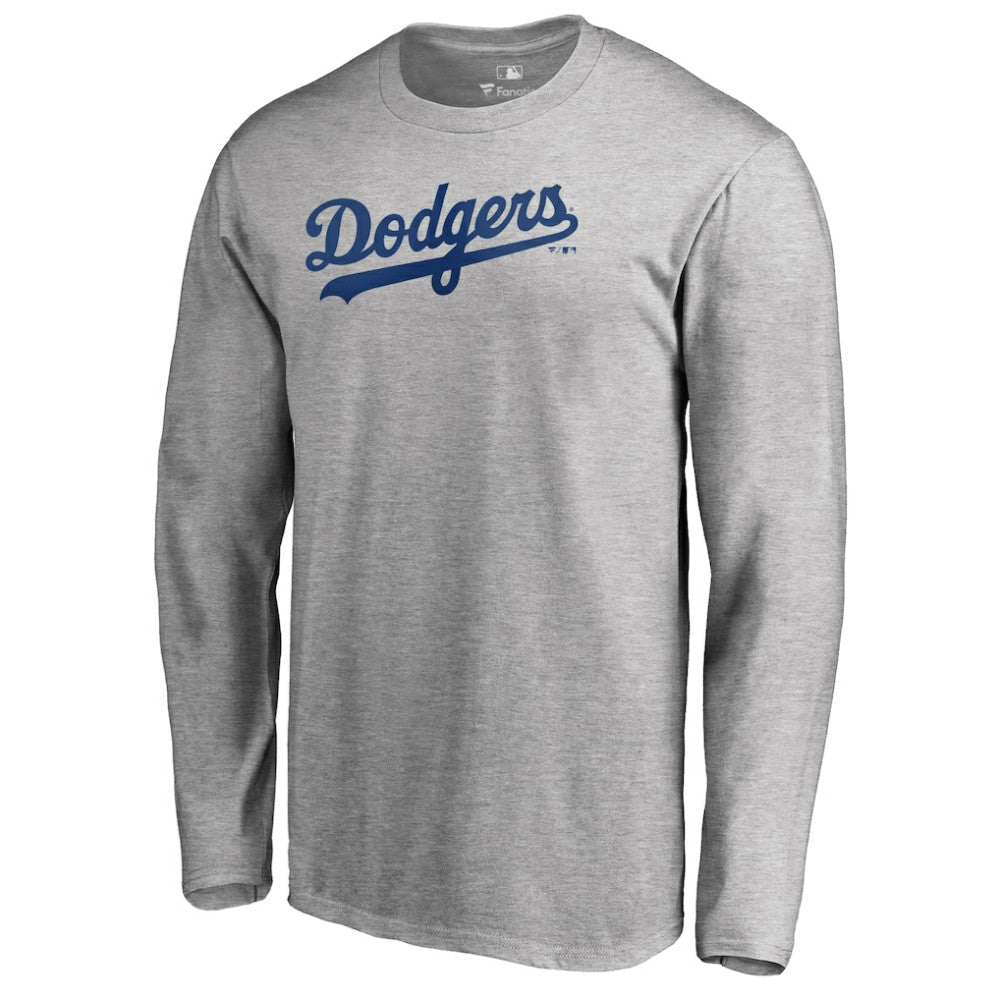 Los Angeles Dodgers Team Wordmark Long Sleeve T-Shirt - Heathered Gray