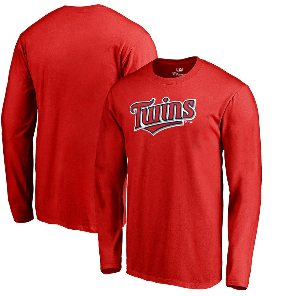 Minnesota Twins Team Wordmark Long Sleeve T-Shirt - Red