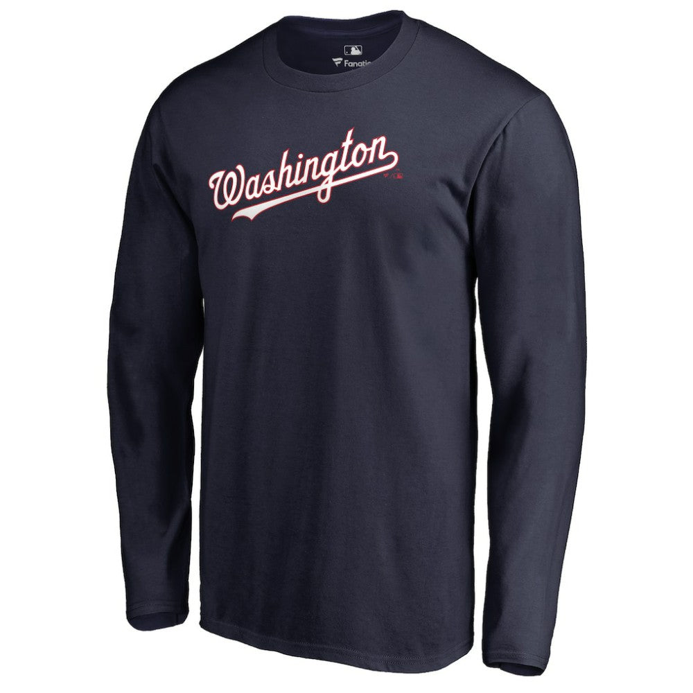 Washington Nationals Team Wordmark Long Sleeve T-Shirt - Navy