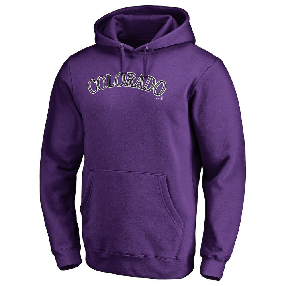 Colorado Rockies Official Wordmark Fitted Pullover Hoodie - Purple