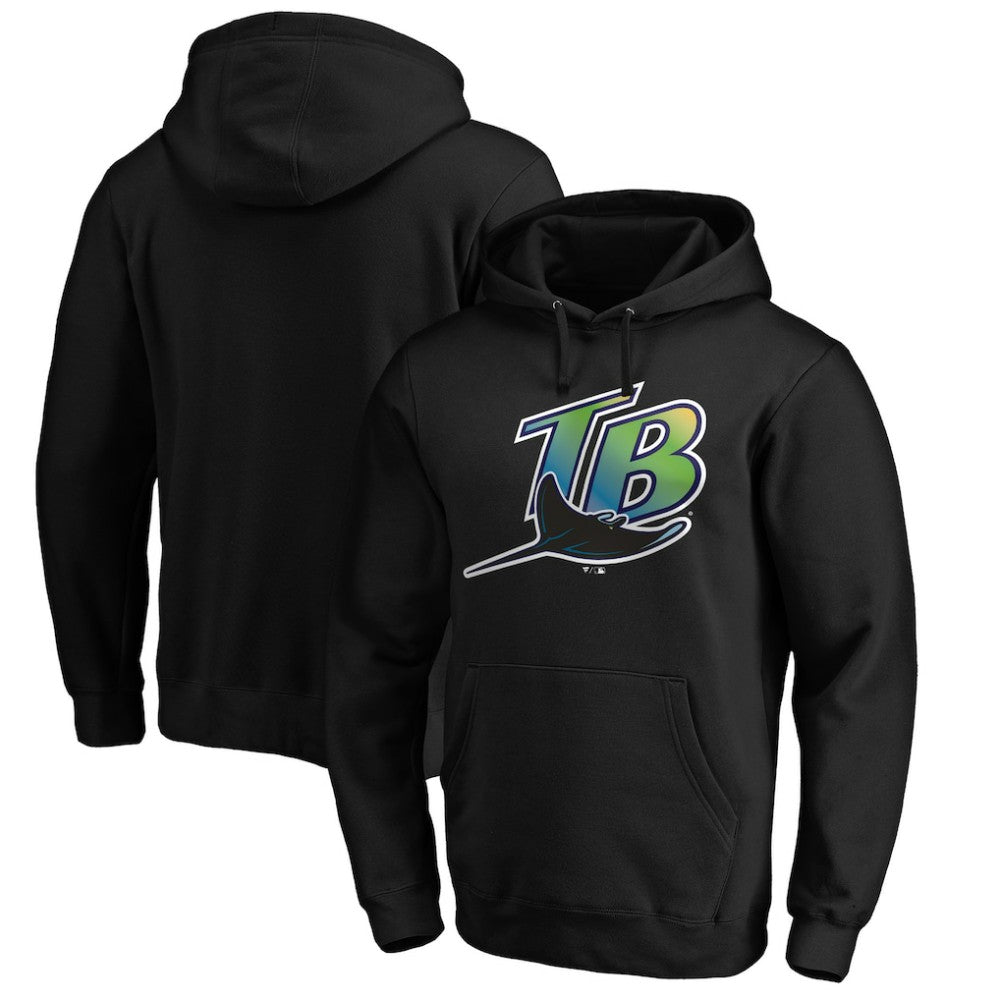 Tampa Bay Rays Vintage Cooperstown Collection Wahconah Fitted Pullover Hoodie - Black