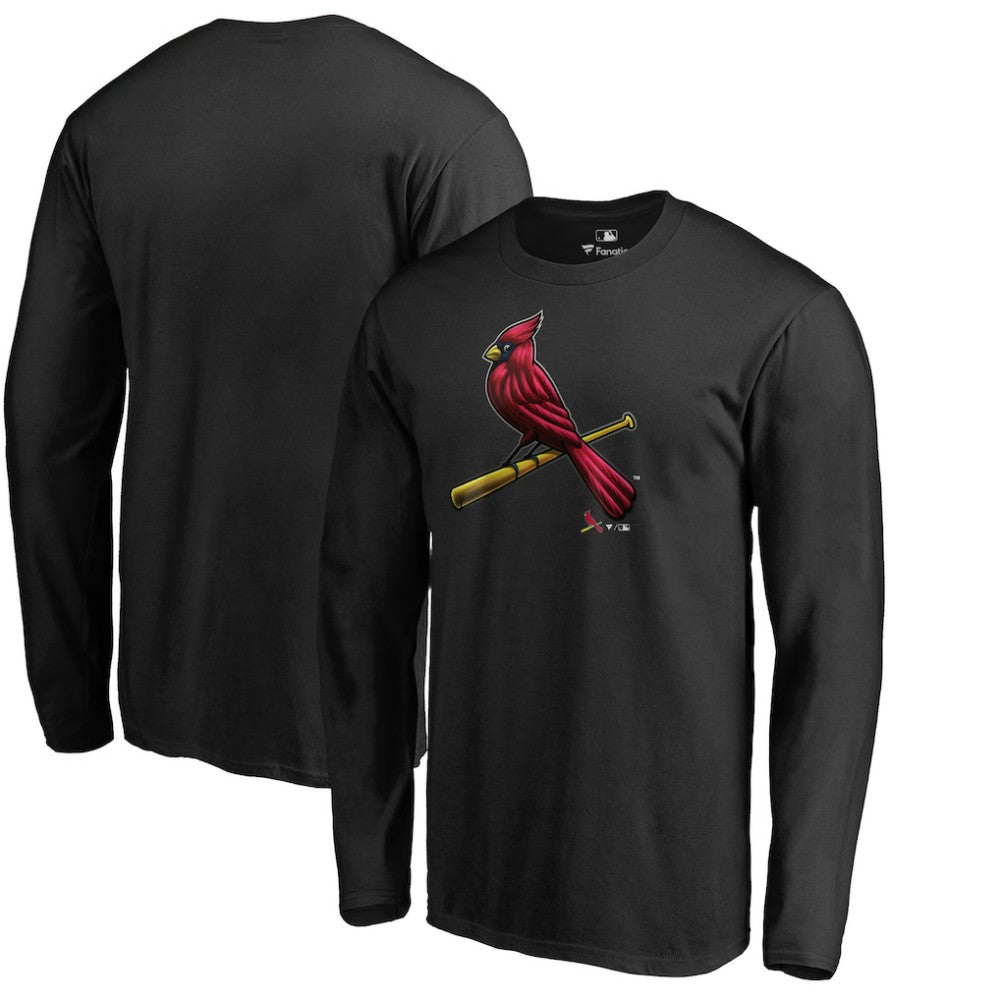 St. Louis Cardinals Midnight Mascot Long Sleeve T-Shirt - Black