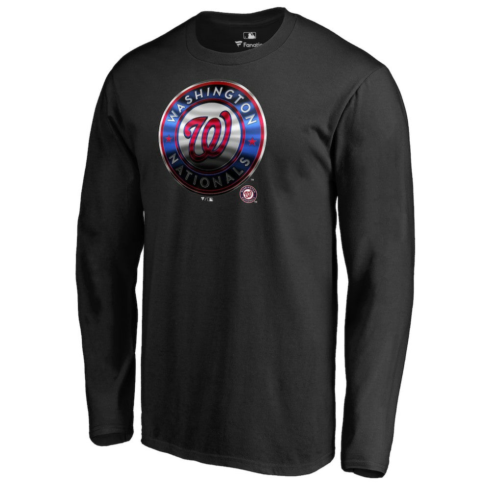 Washington Nationals Midnight Mascot Long Sleeve T-Shirt - Black