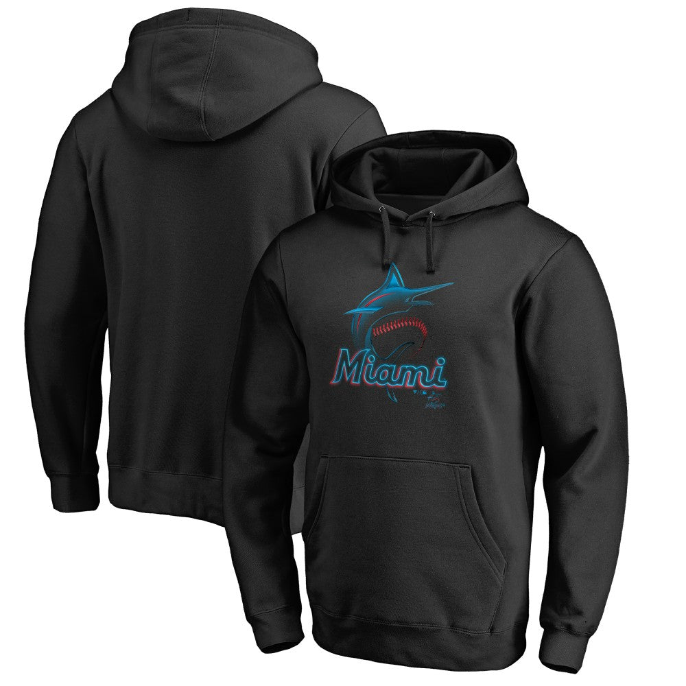 Miami Marlins Midnight Mascot Pullover Hoodie - Black