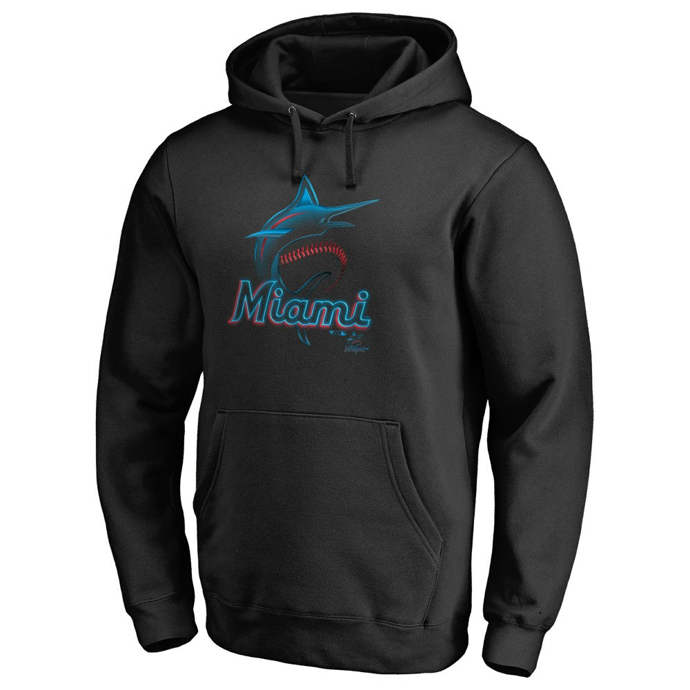Miami Marlins Midnight Mascot Pullover Hoodie - Black