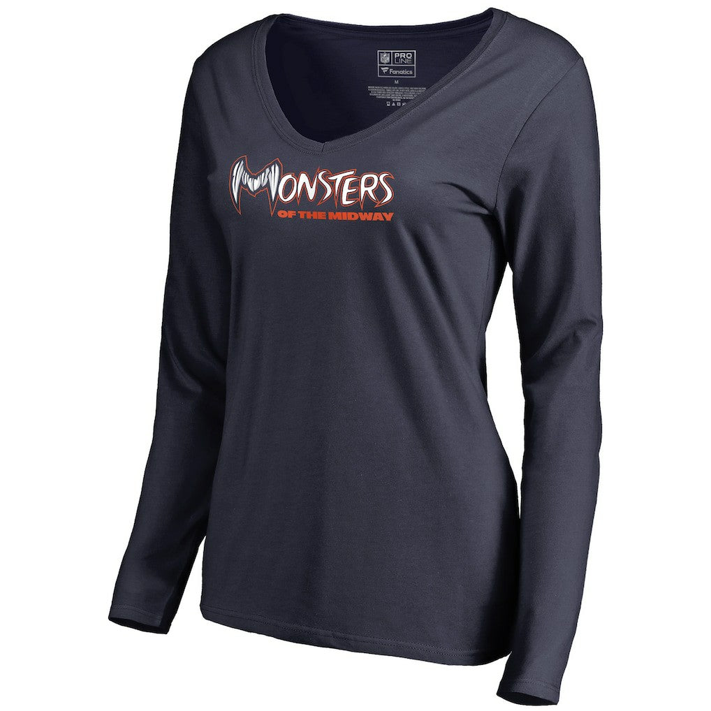 NFL Chicago Bears Women's Monsters Long Sleeve V-Neck T-Shirt