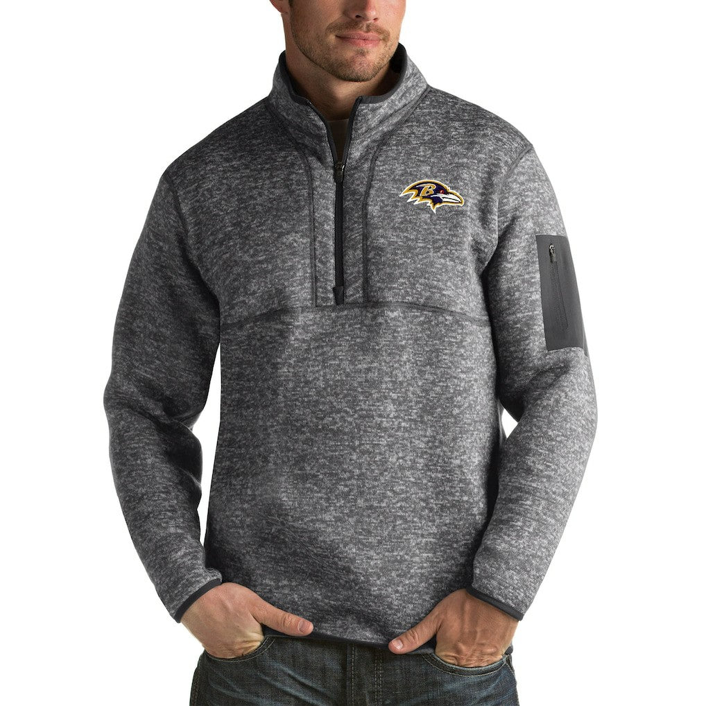 NFL Baltimore Ravens Antigua Fortune Big & Tall Quarter-Zip Pullover Jacket