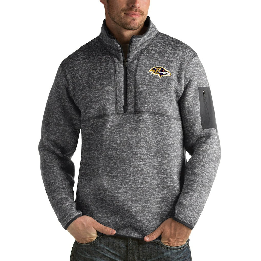 NFL Baltimore Ravens Antigua Fortune Big & Tall Quarter-Zip Pullover Jacket