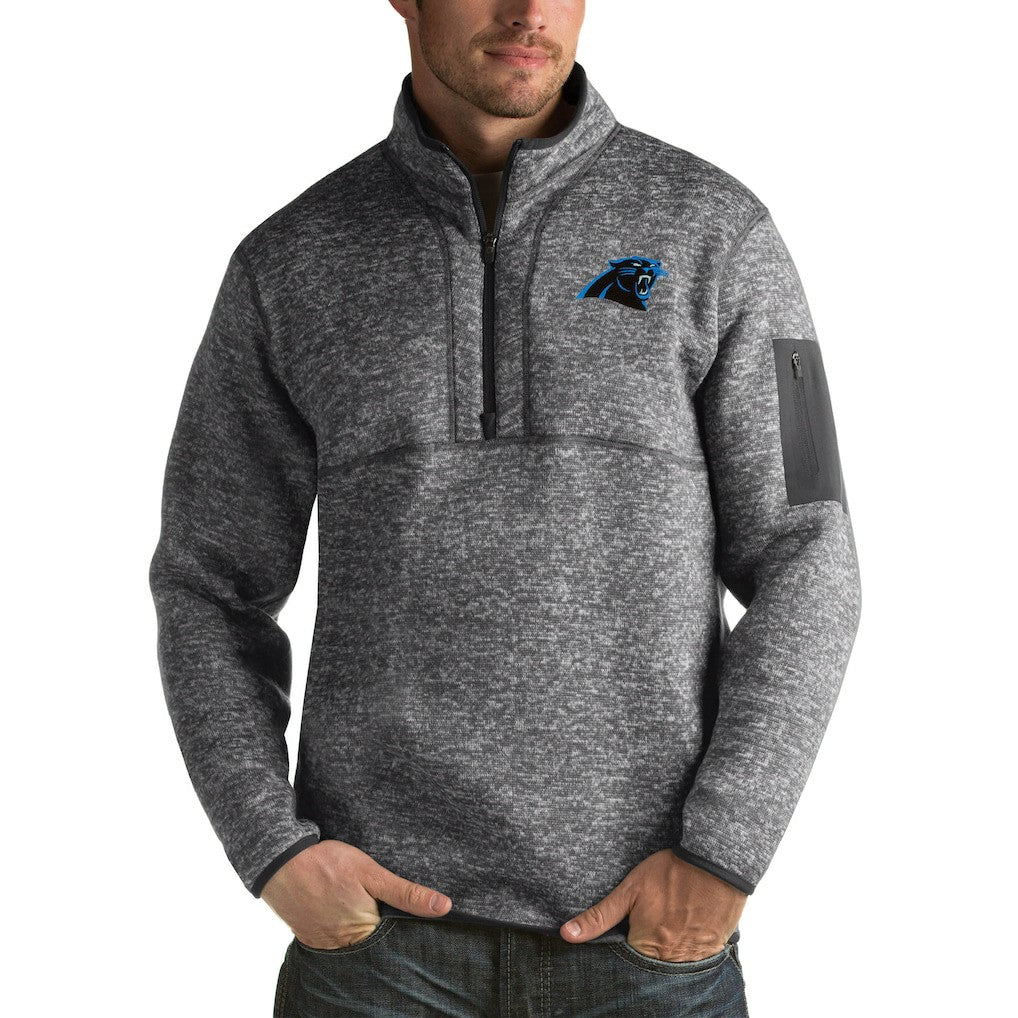 NFL Carolina Panthers Antigua Fortune Big & Tall Quarter-Zip Pullover Jacket